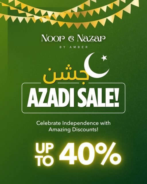 ✨ Azadi ka jashn, apne andaaz mein! ✨

Is Independence Day, celebrate the spirit of Pakistan with Noor e Nazar by Amber 💚
Apne favourite clutches & jewellery pieces par enjoy karein UP TO 40% OFF! ✨

Because freedom deserves to be celebrated in style. 💫

Happy Independence Day!
🛍️ Shop now at nenbyamber.com & make your celebration extra special.