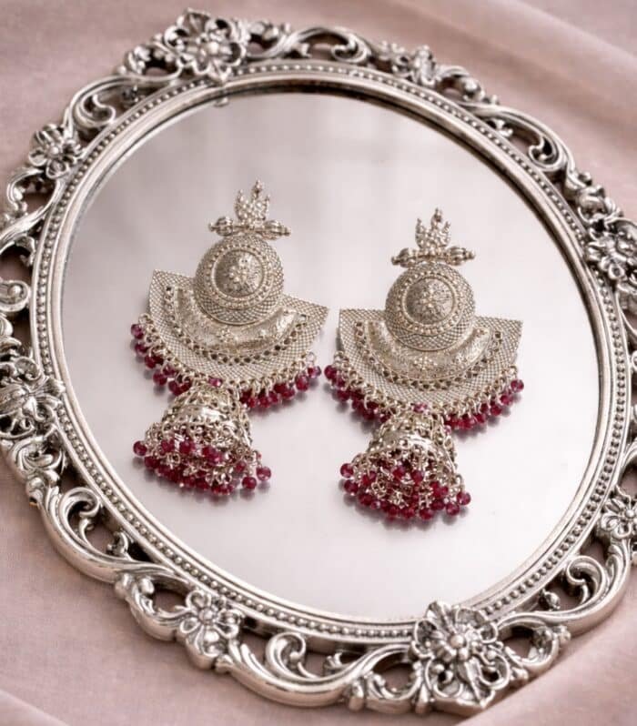Oxidized Ruby Jhumka