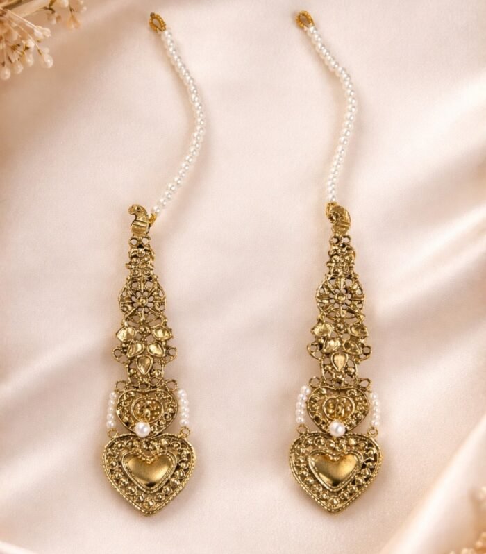 Pearl heart drop earring 1